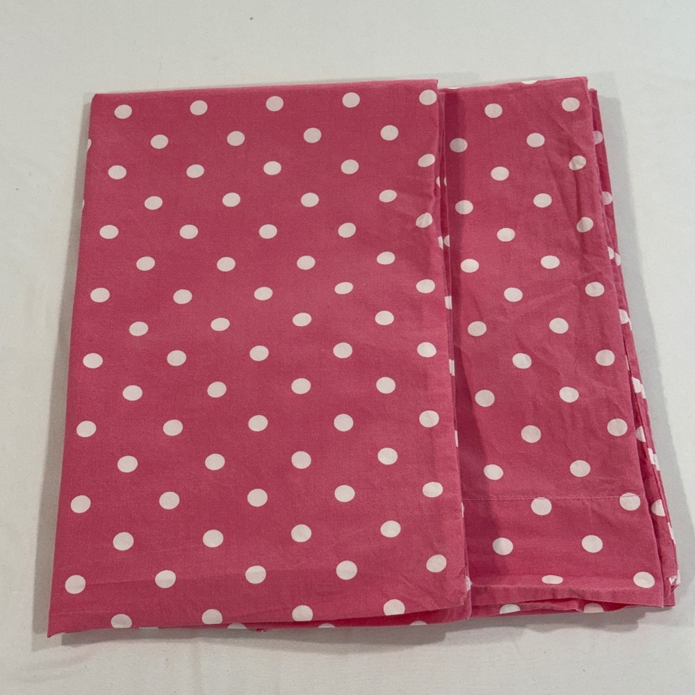 PBteen Pillowcase 100% Cotton Polka Dot Pink‎ White Standard Made in USA 2006